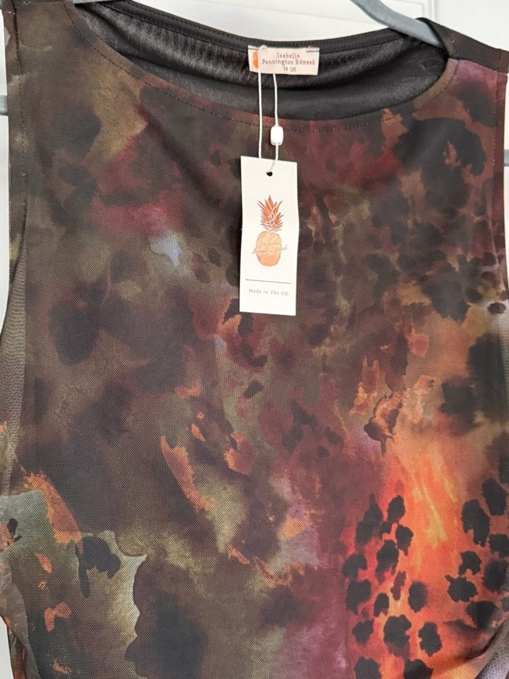ASOS NWT Animal Print Dress Mesh Isabelle Pennington-Edmead Marigot Midaxi US 10 - Picture 5 of 9